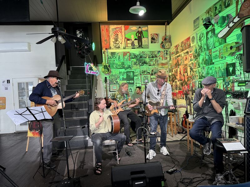 The Spokes during sound check at Art Freak