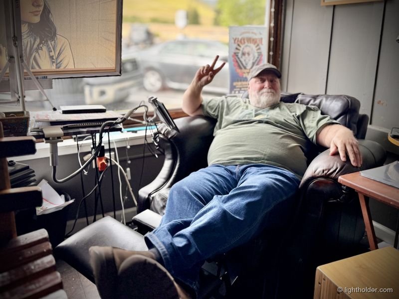 Denny Lynn smiling at Art Freak Studio